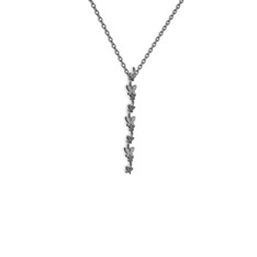Mesa Kelebek Kolye - Beyaz zirkon 925 ayar siyah rodyum kaplama gümüş kolye (40 cm gümüş rolo zincir) #1cw0qdm