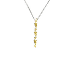 Mesa Kelebek Kolye - Sitrin 14 ayar altın kolye (40 cm beyaz altın rolo zincir) #1dlini9
