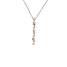 Mesa Kelebek Kolye - Beyaz zirkon 925 ayar rose altın kaplama gümüş kolye (40 cm beyaz altın rolo zincir) #1ef21ky
