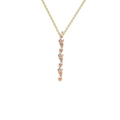 Mesa Kelebek Kolye - Beyaz zirkon 14 ayar rose altın kolye (40 cm altın rolo zincir) #1fk2gmi