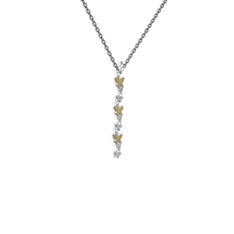 Mesa Kelebek Kolye - Sitrin 8 ayar beyaz altın kolye (40 cm gümüş rolo zincir) #1fx14uh