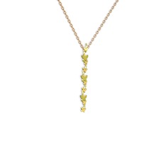 Mesa Kelebek Kolye - Peridot 14 ayar altın kolye (40 cm rose altın rolo zincir) #1hbln2q