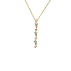 Mesa Kelebek Kolye - Yeşil kuvars 925 ayar rose altın kaplama gümüş kolye (40 cm altın rolo zincir) #1i46tgn