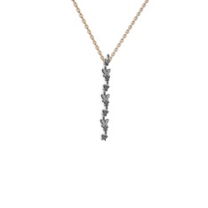 Mesa Kelebek Kolye - Beyaz zirkon 925 ayar siyah rodyum kaplama gümüş kolye (40 cm gümüş rolo zincir) #1j9spi4
