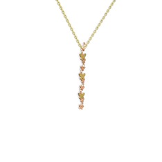 Peridot 14 ayar rose altın kolye (40 cm gümüş rolo zincir)
