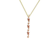 Garnet 18 ayar rose altın kolye (40 cm gümüş rolo zincir)