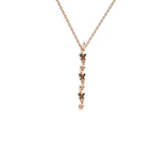 Mesa Kelebek Kolye - Siyah zirkon 14 ayar rose altın kolye (40 cm rose altın rolo zincir) #1p5m4hw