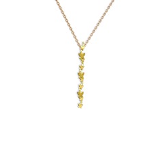 Mesa Kelebek Kolye - Sitrin 18 ayar altın kolye (40 cm rose altın rolo zincir) #1qs6rl1