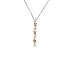 Dumanlı kuvars 925 ayar rose altın kaplama gümüş kolye (40 cm beyaz altın rolo zincir)