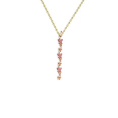 Rodolit garnet 18 ayar rose altın kolye (40 cm altın rolo zincir)