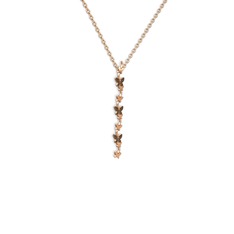 Mesa Kelebek Kolye - Siyah zirkon 14 ayar rose altın kolye (40 cm rose altın rolo zincir) #1tsuqa5