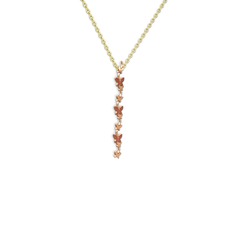 Mesa Kelebek Kolye - Garnet 14 ayar rose altın kolye (40 cm gümüş rolo zincir) #1u2u518