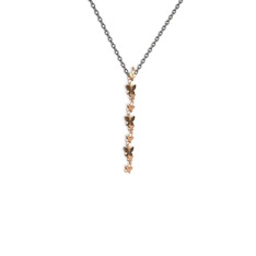 Mesa Kelebek Kolye - Siyah zirkon 18 ayar rose altın kolye (40 cm gümüş rolo zincir) #1uae0b2
