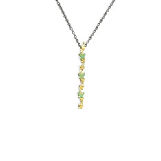 Mesa Kelebek Kolye - Yeşil kuvars 14 ayar altın kolye (40 cm gümüş rolo zincir) #1vccu5m