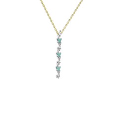 Mesa Kelebek Kolye - Yeşil kuvars 18 ayar beyaz altın kolye (40 cm gümüş rolo zincir) #1xrpsls