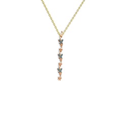 Mesa Kelebek Kolye - Lab safir 14 ayar rose altın kolye (40 cm altın rolo zincir) #1y2f18u