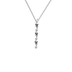 Mesa Kelebek Kolye - Siyah zirkon 925 ayar gümüş kolye (40 cm beyaz altın rolo zincir) #1y40ing