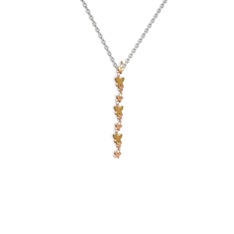 Mesa Kelebek Kolye - Sitrin 8 ayar rose altın kolye (40 cm beyaz altın rolo zincir) #2gqwyx