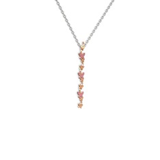 Mesa Kelebek Kolye - Rodolit garnet 18 ayar rose altın kolye (40 cm gümüş rolo zincir) #5uj3z6