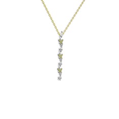 Mesa Kelebek Kolye - Peridot 8 ayar beyaz altın kolye (40 cm altın rolo zincir) #71nfhi