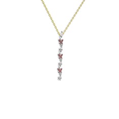 Mesa Kelebek Kolye - Garnet 14 ayar beyaz altın kolye (40 cm gümüş rolo zincir) #908rpw