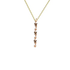 Mesa Kelebek Kolye - Siyah zirkon 18 ayar rose altın kolye (40 cm altın rolo zincir) #90cv6