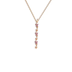 Mesa Kelebek Kolye - Ametist 14 ayar rose altın kolye (40 cm rose altın rolo zincir) #9fxh86
