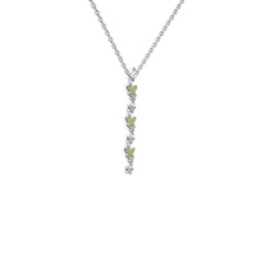 Mesa Kelebek Kolye - Peridot 18 ayar beyaz altın kolye (40 cm beyaz altın rolo zincir) #e4rujt