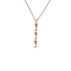 Mesa Kelebek Kolye - Dumanlı kuvars 18 ayar rose altın kolye (40 cm rose altın rolo zincir) #fom8j