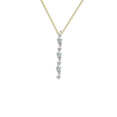 Akuamarin 925 ayar gümüş kolye (40 cm altın rolo zincir)