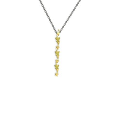 Peridot 8 ayar altın kolye (40 cm gümüş rolo zincir)