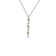 Mesa Kelebek Kolye - Peridot 18 ayar beyaz altın kolye (40 cm beyaz altın rolo zincir) #ggt2rm