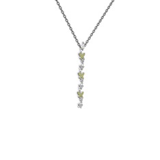 Mesa Kelebek Kolye - Peridot 18 ayar beyaz altın kolye (40 cm gümüş rolo zincir) #gx84j4