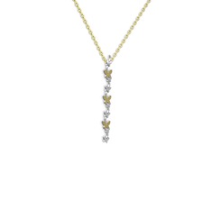 Mesa Kelebek Kolye - Sitrin 18 ayar beyaz altın kolye (40 cm altın rolo zincir) #hf420z