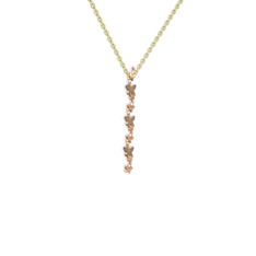 Mesa Kelebek Kolye - Dumanlı kuvars 14 ayar rose altın kolye (40 cm altın rolo zincir) #nsgbbr