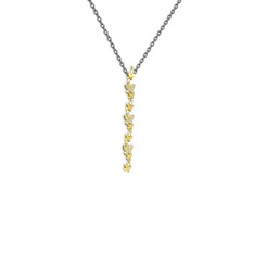 Swarovski 14 ayar altın kolye (40 cm gümüş rolo zincir)