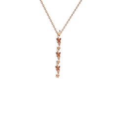 Garnet 925 ayar rose altın kaplama gümüş kolye (40 cm rose altın rolo zincir)