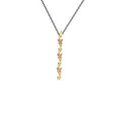 Rodolit garnet 14 ayar altın kolye (40 cm gümüş rolo zincir)