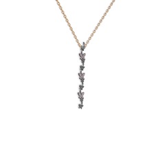 Mesa Kelebek Kolye - Pembe kuvars 925 ayar siyah rodyum kaplama gümüş kolye (40 cm rose altın rolo zincir) #qfvo8f