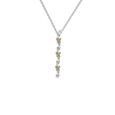 Mesa Kelebek Kolye - Sitrin 925 ayar gümüş kolye (40 cm beyaz altın rolo zincir) #r35uze