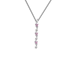 Rodolit garnet 925 ayar gümüş kolye (40 cm gümüş rolo zincir)