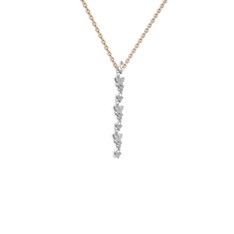 Swarovski 925 ayar gümüş kolye (40 cm rose altın rolo zincir)