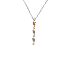 Mesa Kelebek Kolye - Lab safir 925 ayar rose altın kaplama gümüş kolye (40 cm beyaz altın rolo zincir) #zg4q83