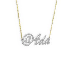 @ İsim Kolye - 14 ayar beyaz altın kolye (3 karakterli el yazısı, 40 cm altın rolo zincir) #1a8l2wz
