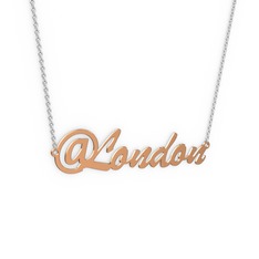 925 ayar rose altın kaplama gümüş kolye (6 karakterli el yazısı, 40 cm gümüş rolo zincir)