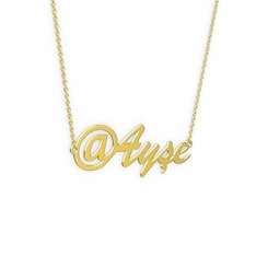 8 ayar altın kolye (4 karakterli el yazısı, 40 cm altın rolo zincir)