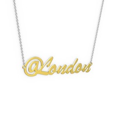 @ İsim Kolye - 8 ayar altın kolye (6 karakterli el yazısı, 40 cm gümüş rolo zincir) #ojkdlm