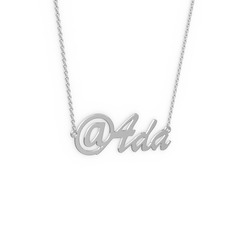@ İsim Kolye - 8 ayar beyaz altın kolye (3 karakterli el yazısı, 40 cm gümüş rolo zincir) #qcxhrv