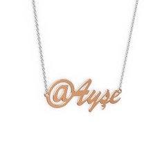 @ İsim Kolye - 925 ayar rose altın kaplama gümüş kolye (4 karakterli el yazısı, 40 cm beyaz altın rolo zincir) #vzjtuc