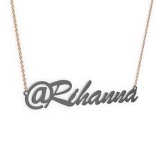 @ İsim Kolye - 925 ayar siyah rodyum kaplama gümüş kolye (7 karakterli el yazısı, 40 cm gümüş rolo zincir) #x5gguh